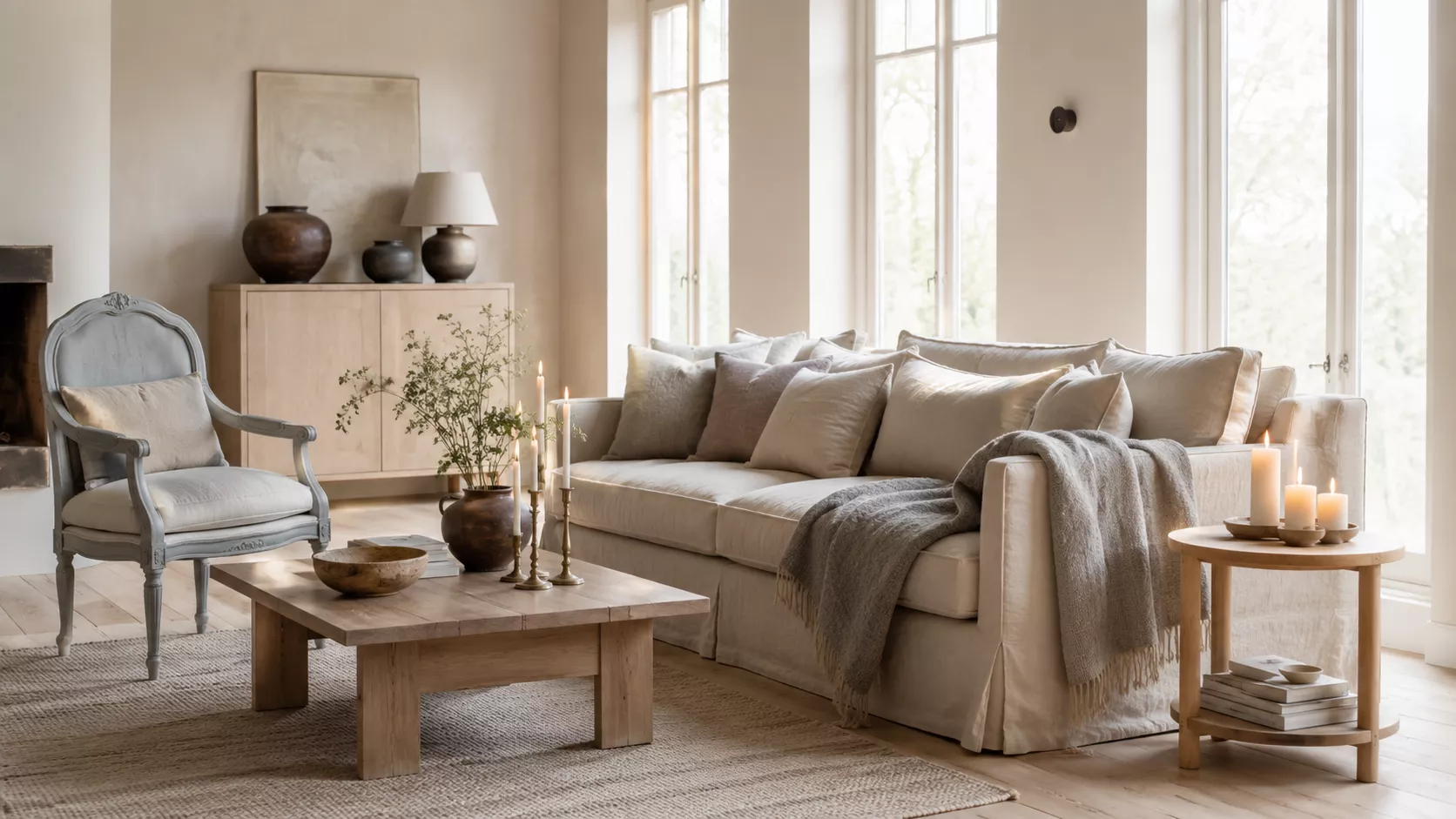 Swedish Lagom Interior with Natural Light and Wood